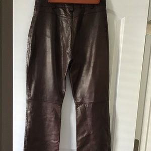 Real Brown Leather Pants